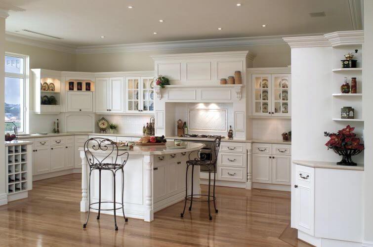 minimalist wooden kitchen floor