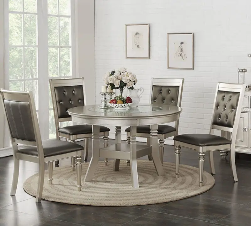 silver round kitchen table