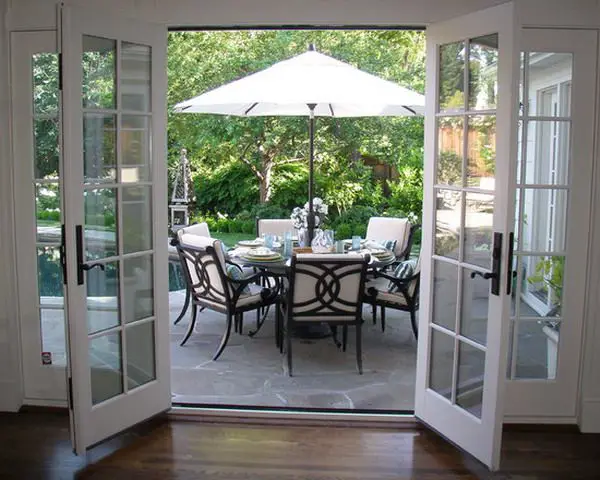 white unique french doors