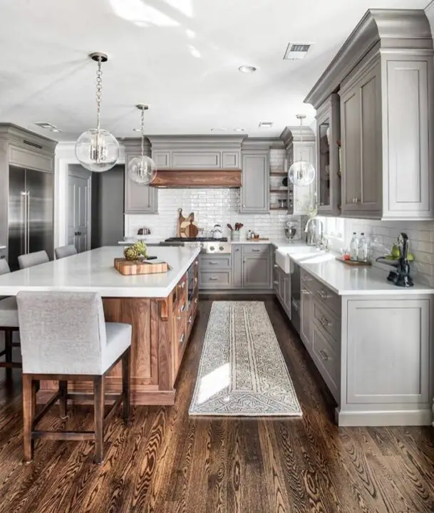 wooden floor style kitchen