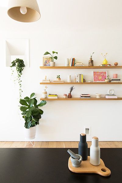 simple bookshelf as wall art