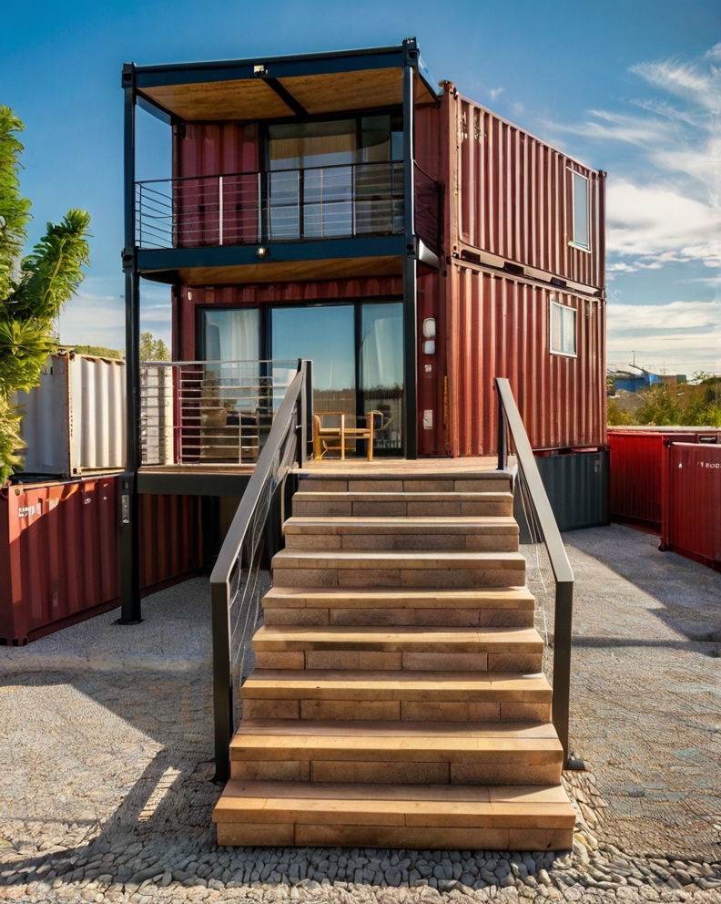 Default container house and Steps with Pavers 0