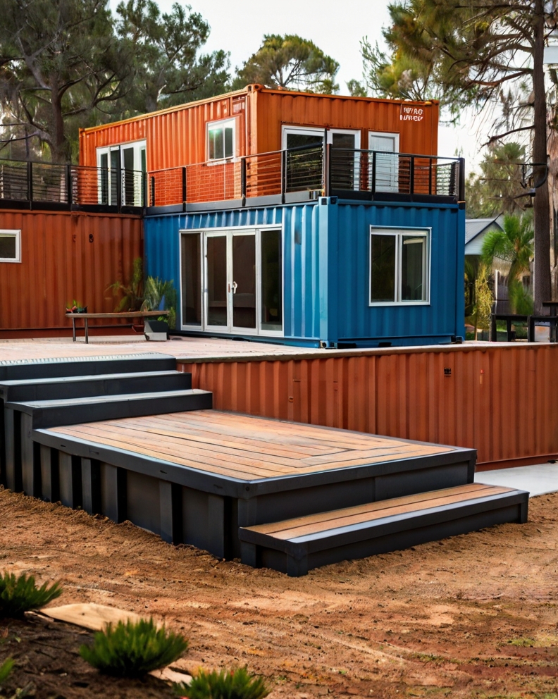 Default container house and Steps with Pavers 3