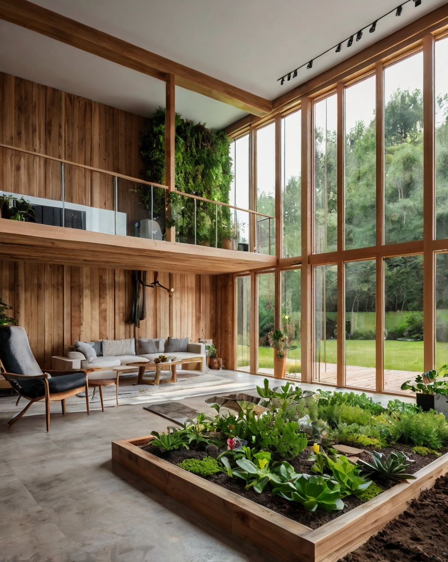 Default wooden house with indoor little garden 1