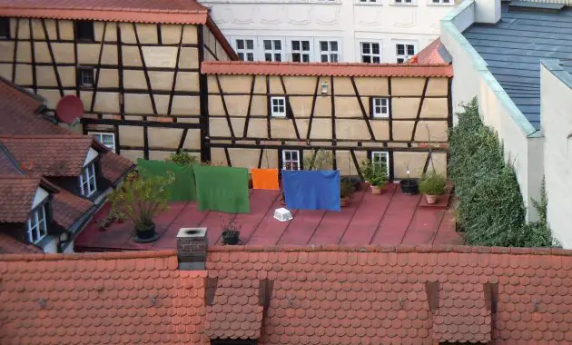 brick patio on uneven ground