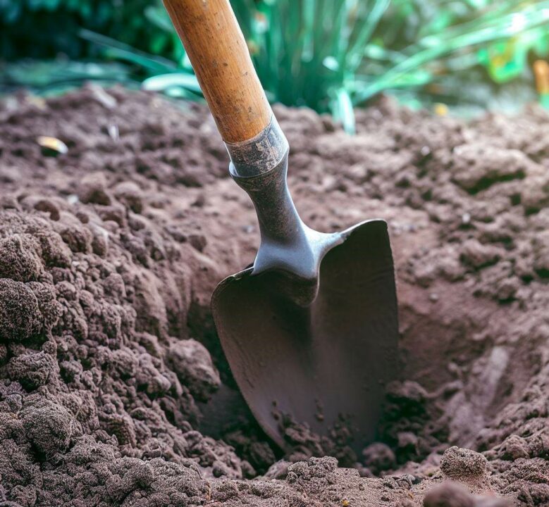 dig the ground with shovel