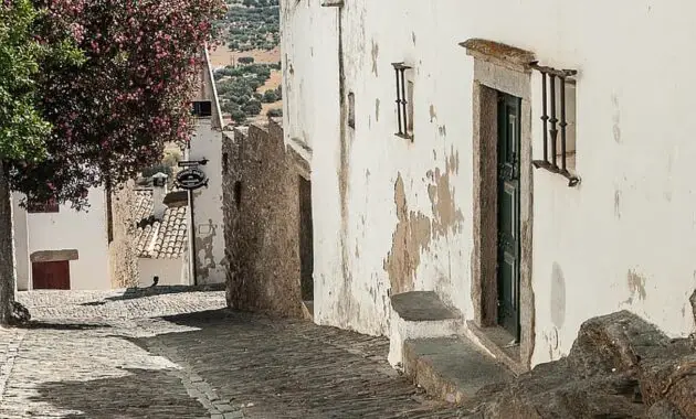 portugal streets pavers medieval village