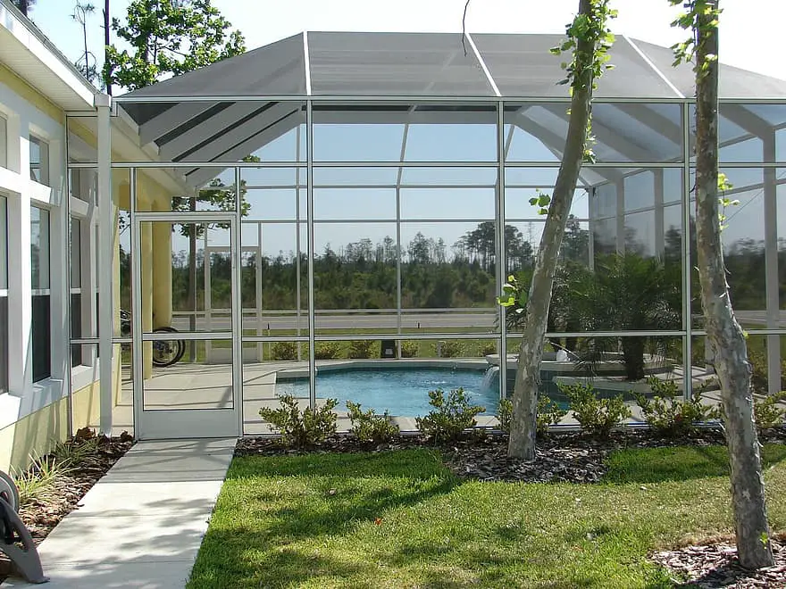 screen room winter garden sunroom porch patio room house pool swimming pool