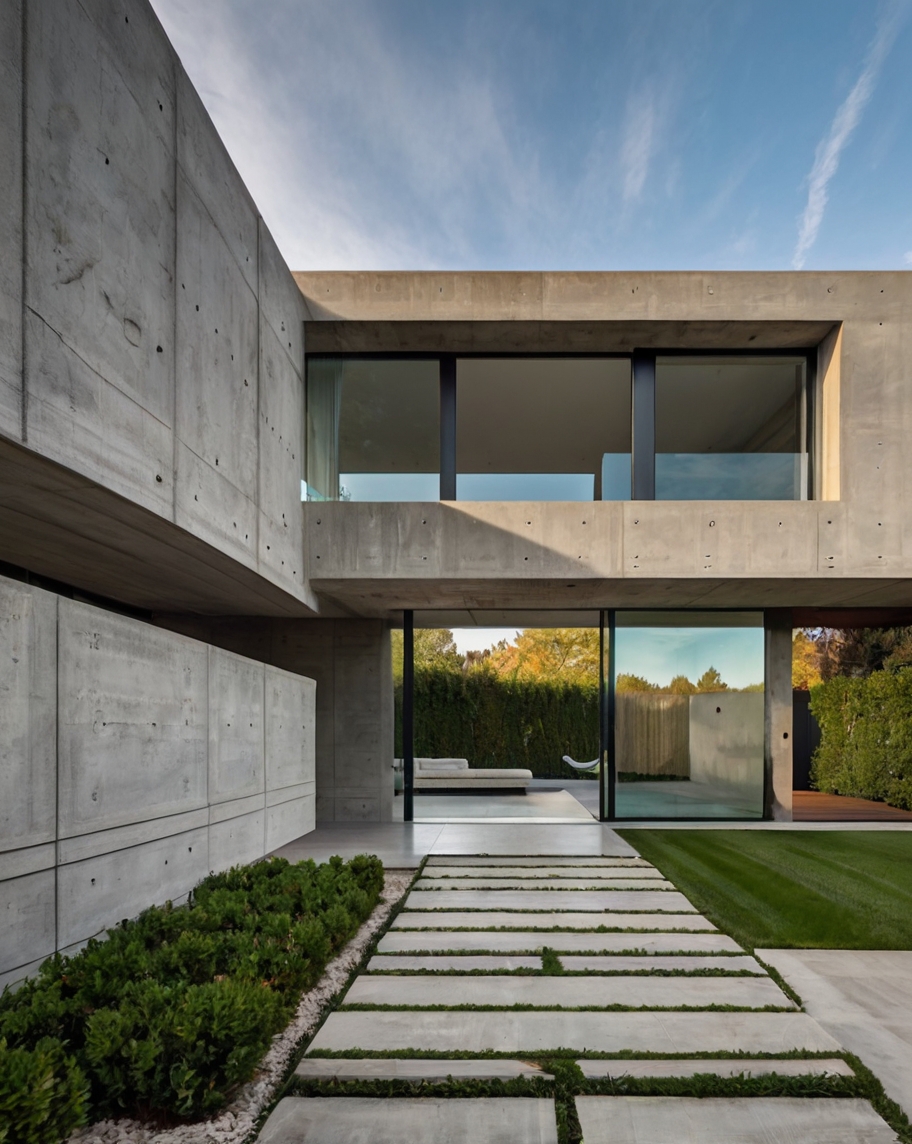 Default Minimalist concrete House with Elegant Gardens Ideas 2