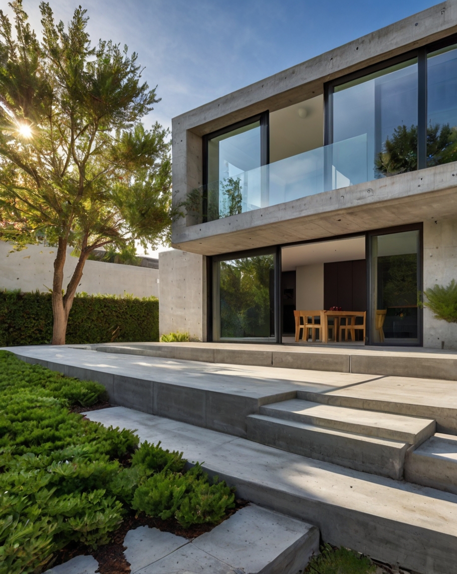 Default Minimalist concrete House with Elegant Gardens Ideas 3
