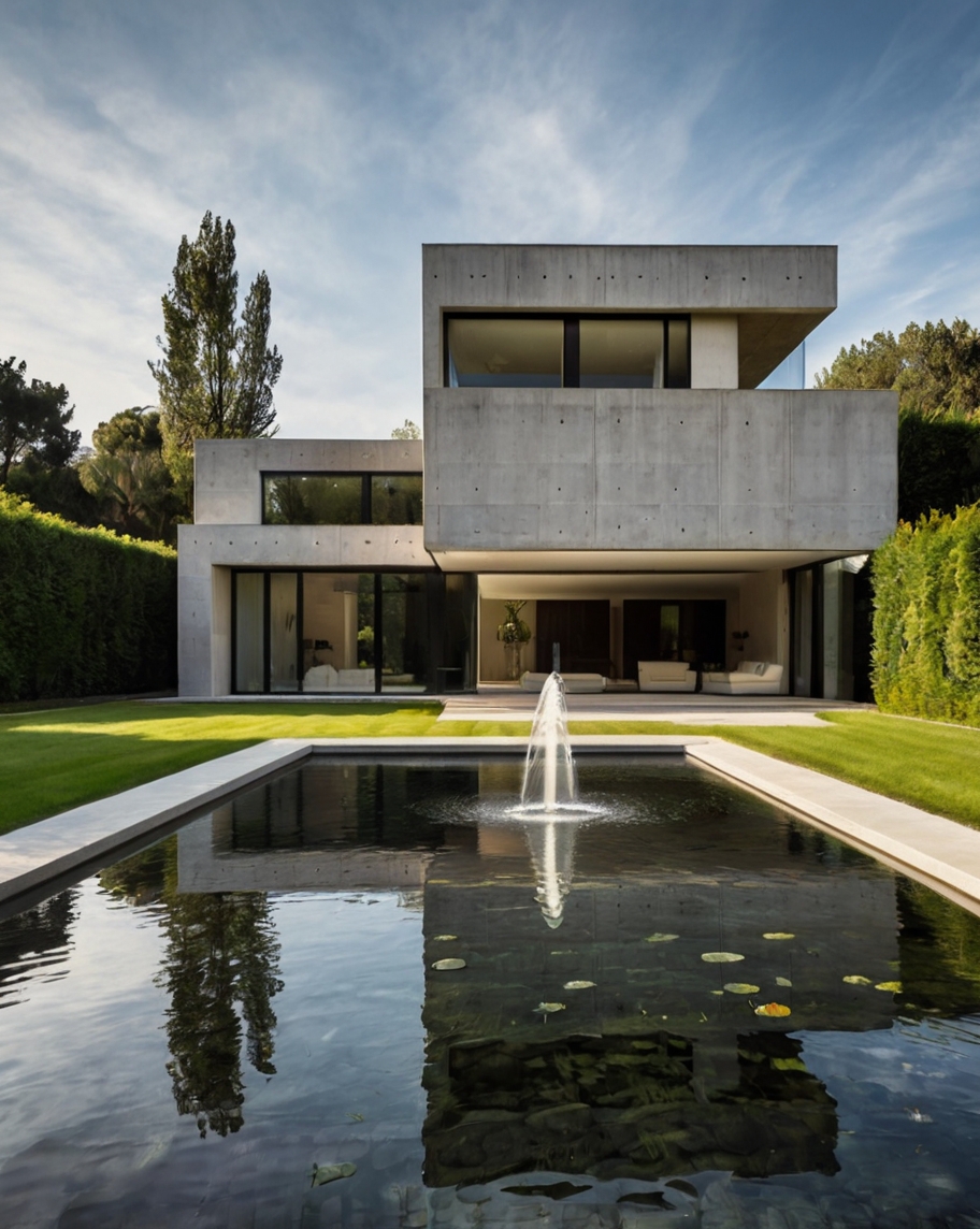 Default Minimalist concrete House with Elegant Gardens Ideas a 0