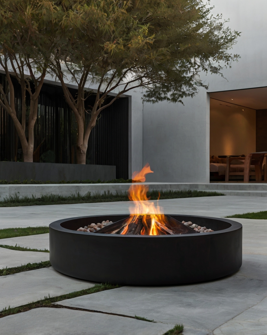 Default Minimalist house with fire pit design of Classic cast 2