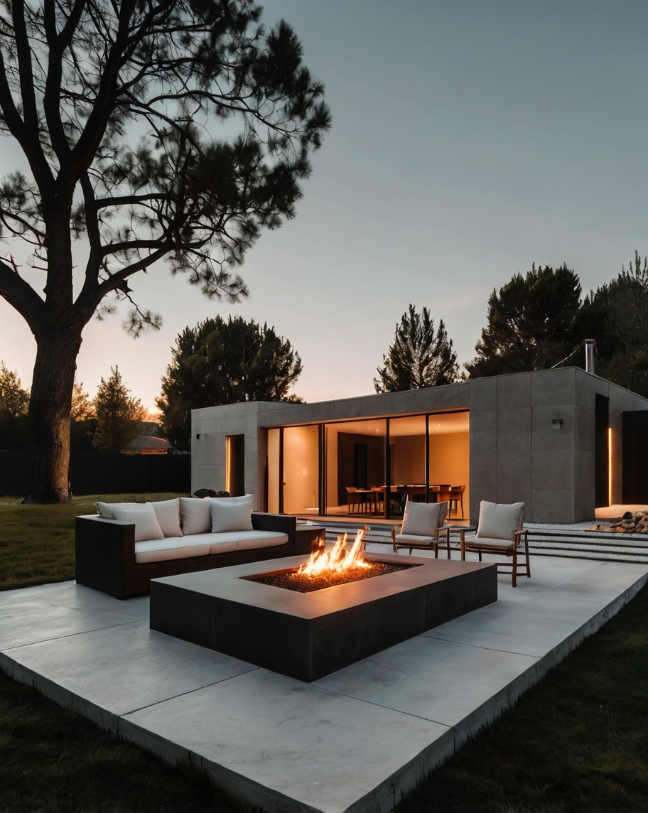 Default Minimalist house with table of Fire Pit 2