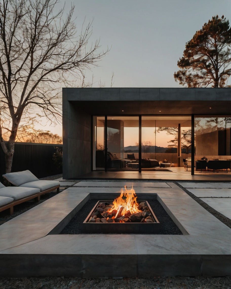 Default Minimalist house with table of Fire Pit 3