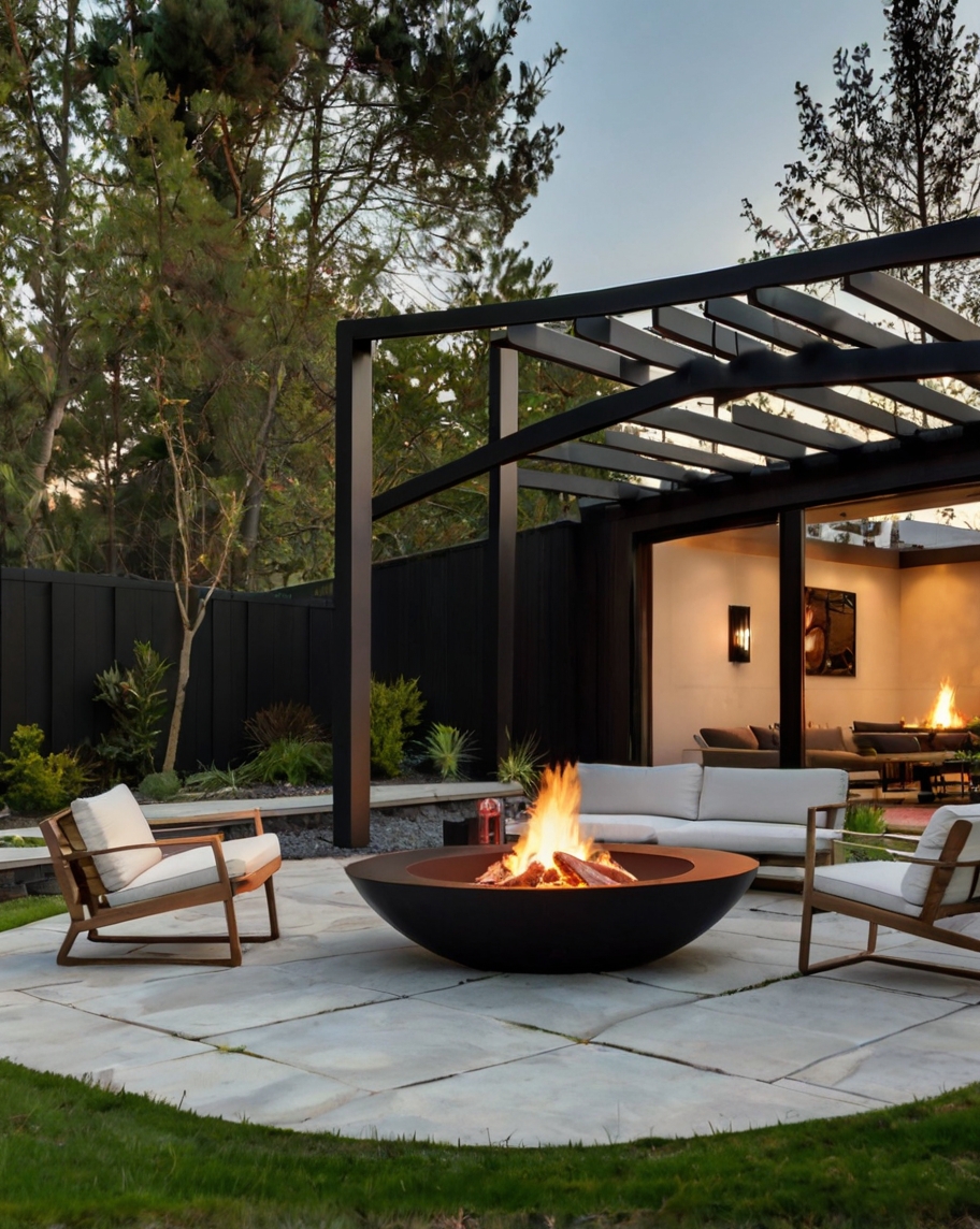 Default minimalist house with backyard ideas with firepit 1