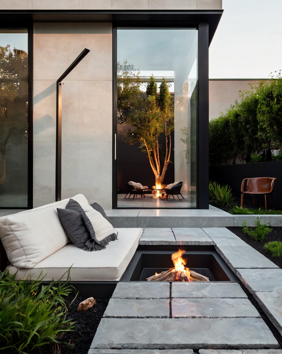 Default minimalist house with backyard ideas with firepit 2