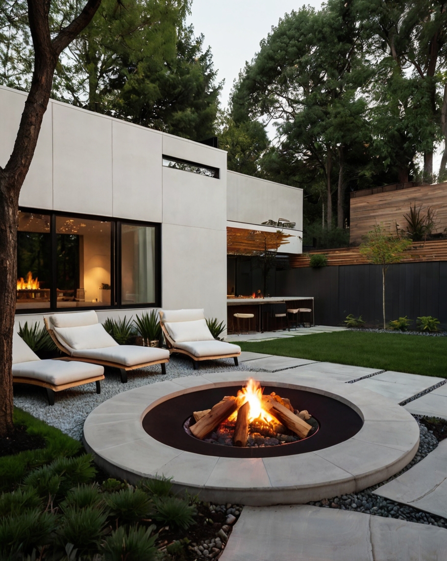 Default minimalist house with backyard ideas with firepit 3