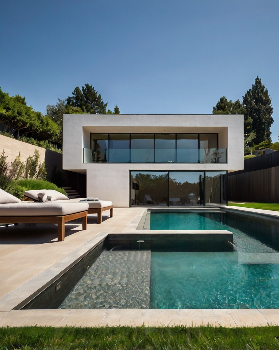 Default minimalist house with backyard ideas with pool and spa 0