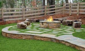 firepit on grass