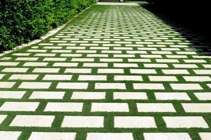 beautiful patio pavers with grass inspiration