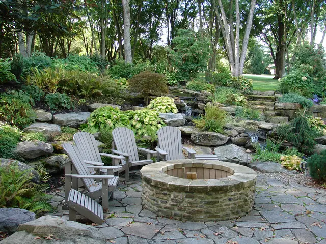 fire pit with seating area