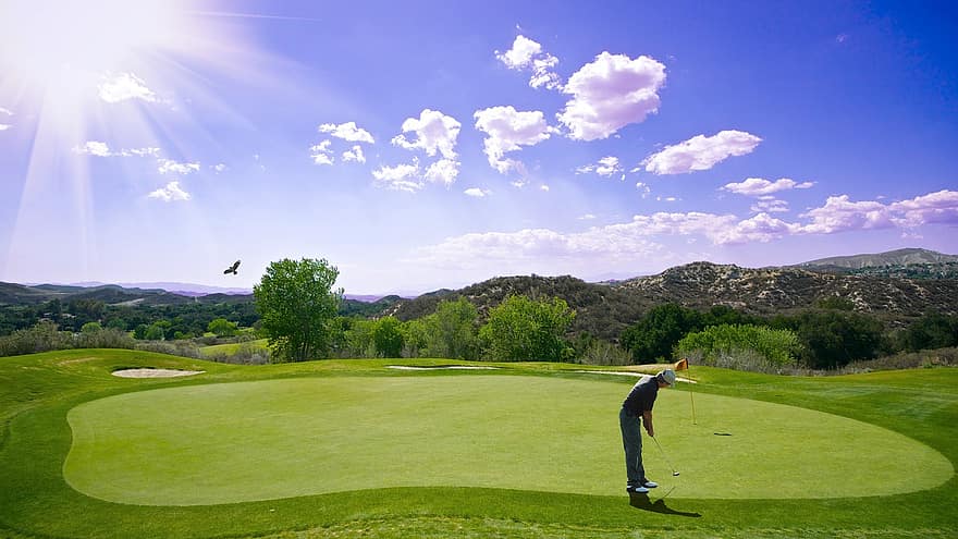 golf sunset sport golfer bat outdoor man human bless you golf sunset sport golfer bat outdoor man human bless you