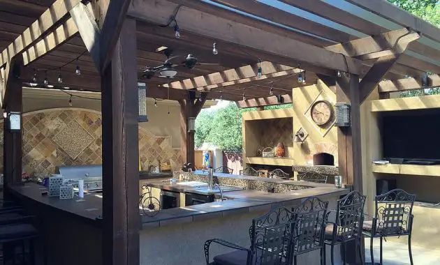 patio cover outdoor kitchen tile copper patio stone design outdoor kitchen 1