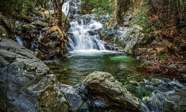 waterfall water nature river pond scenic scenery fall chantara falls