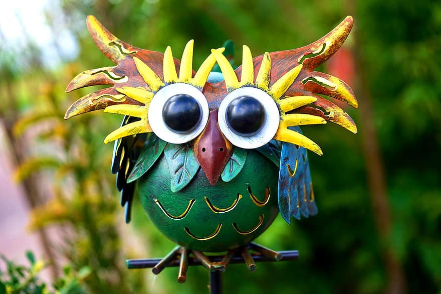 art metal metallic decorative owl decoration alloy bright shiny