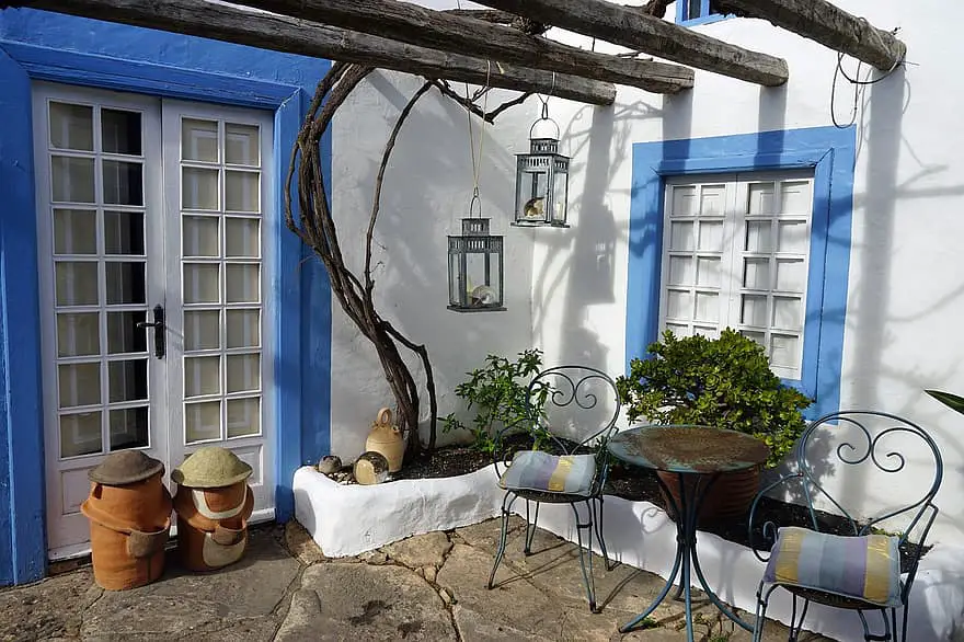 backyard seating area cozy spain rest blue 1