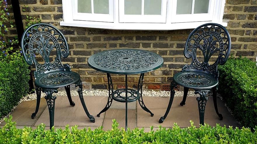 garden chairs summer outdoor furniture green table home grass