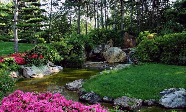 landscape japanese garden ornamental garden dusseldorf north park park flowers spring bach