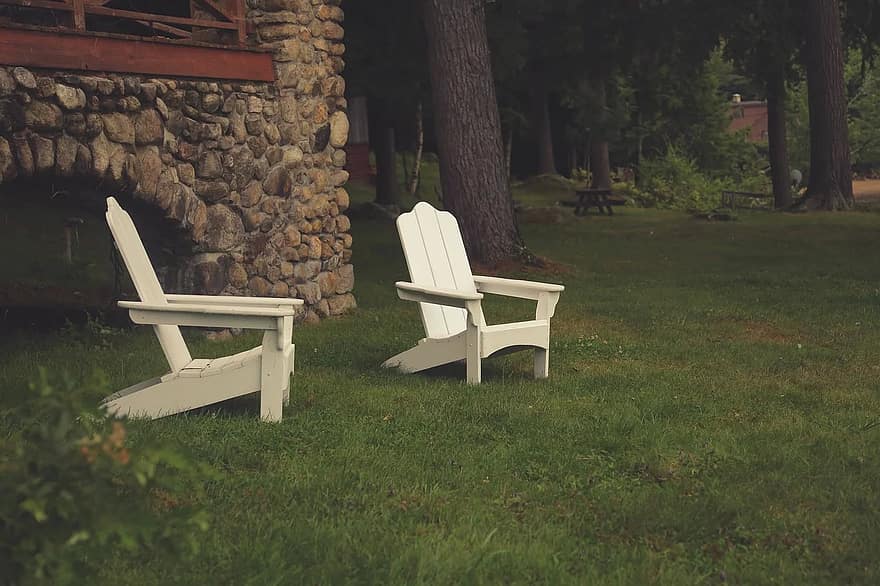 lawn chairs yard grass green summer home outdoor backyard furniture