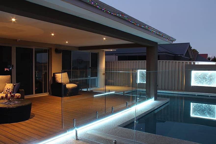 patio backyard decking pool lighting deck lighting luxury living