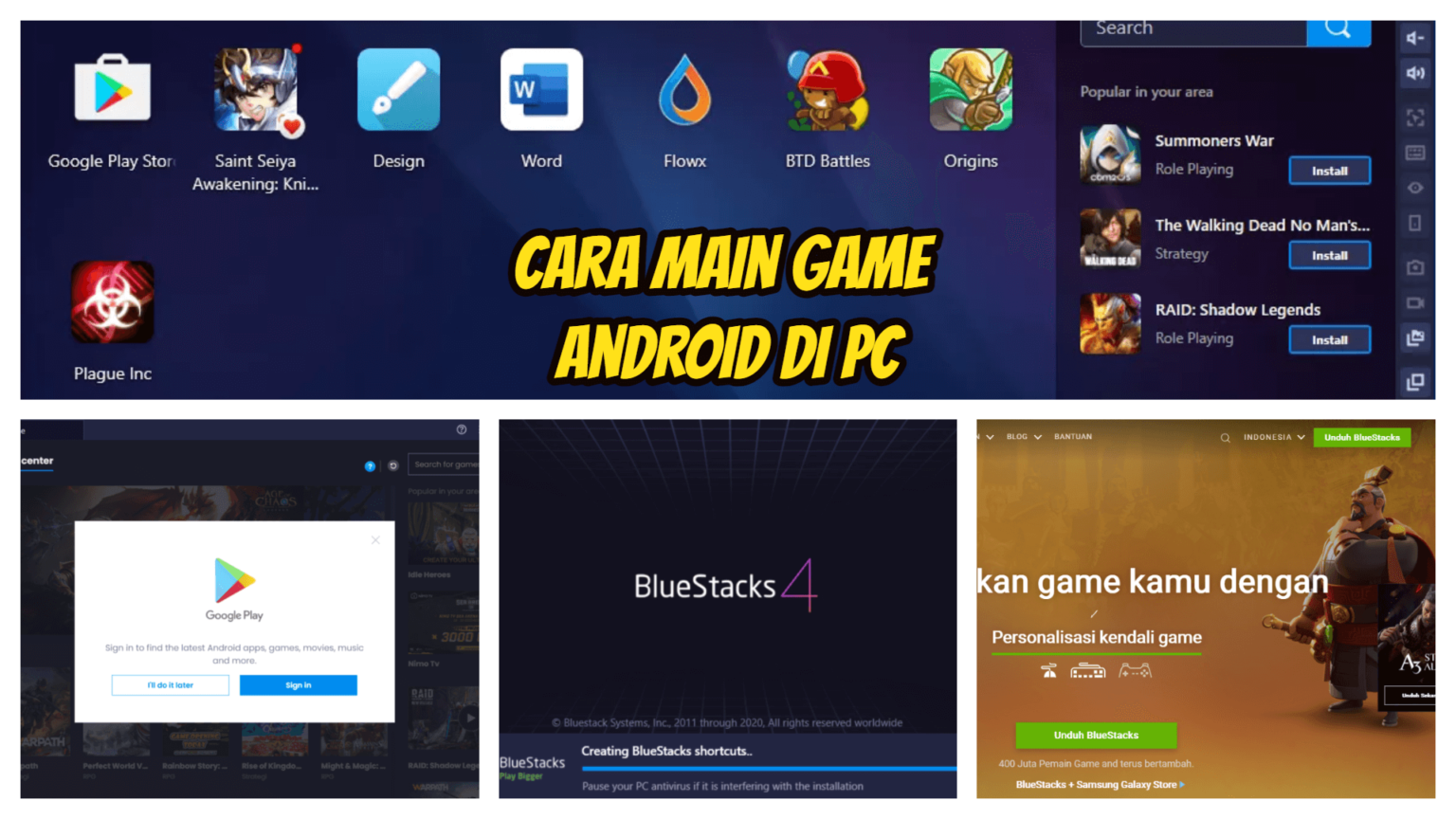 Cara main game android di pc tutorial simpel inspira building