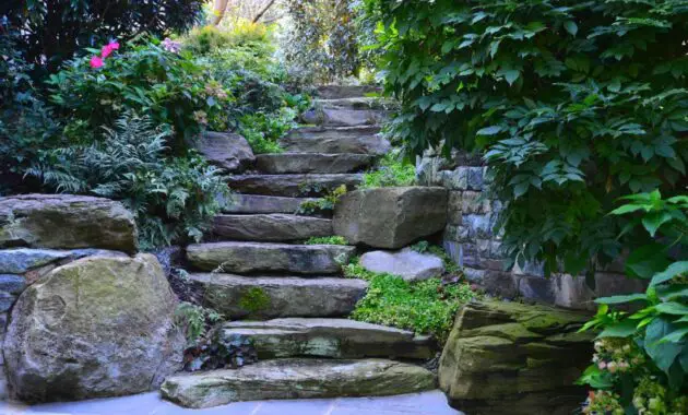 Landscaping Ideas involving stone steps