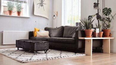 Black and White carpet ideas for minimalist living room