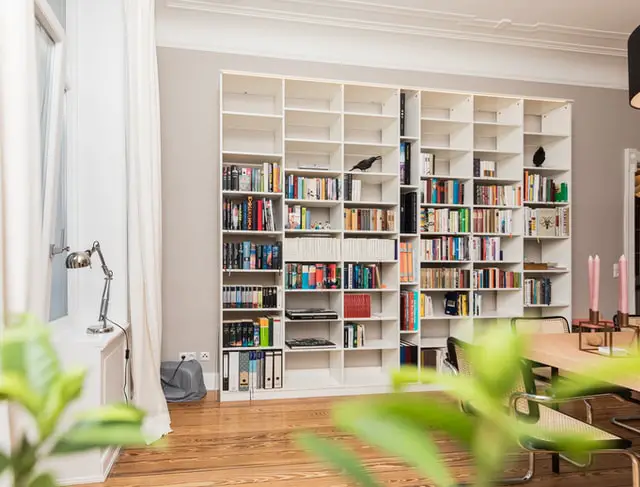 Bookcase inspiration white color wood materials