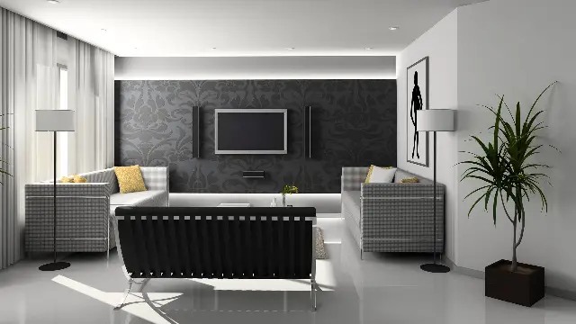 gray minimalist living room design