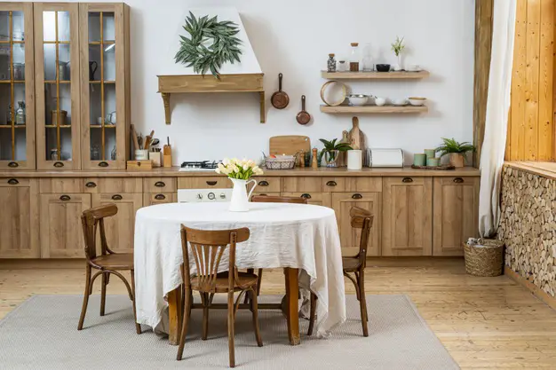 vintage traditional kitchen room with wooden materials plans minimalist wooden shelves