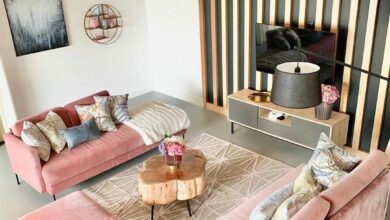 white wall and pink sofas wooden ideas