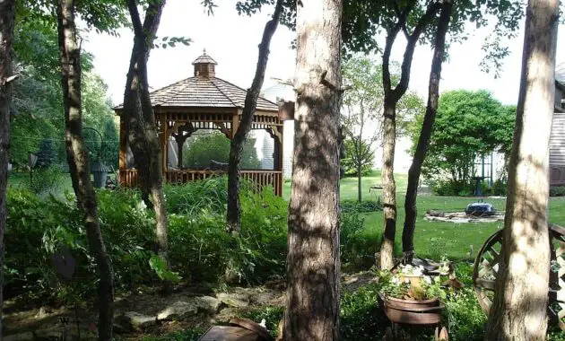 gazebo canopy garden backyard trees shelter pavilion