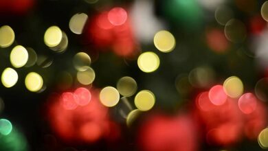 hintergrund bokeh gold circles background green red blur abstract