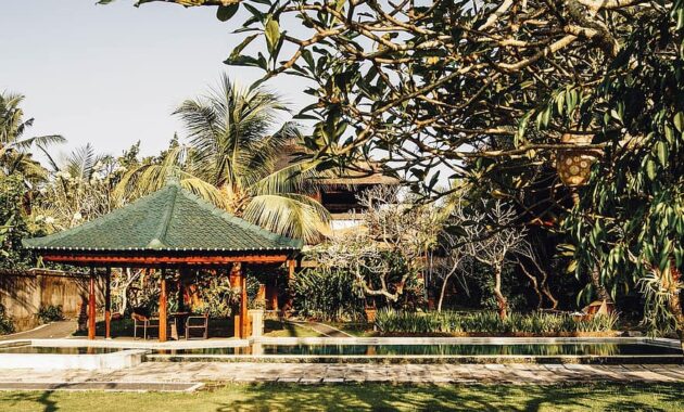 pavilion backyard garden oriental tropical architecture