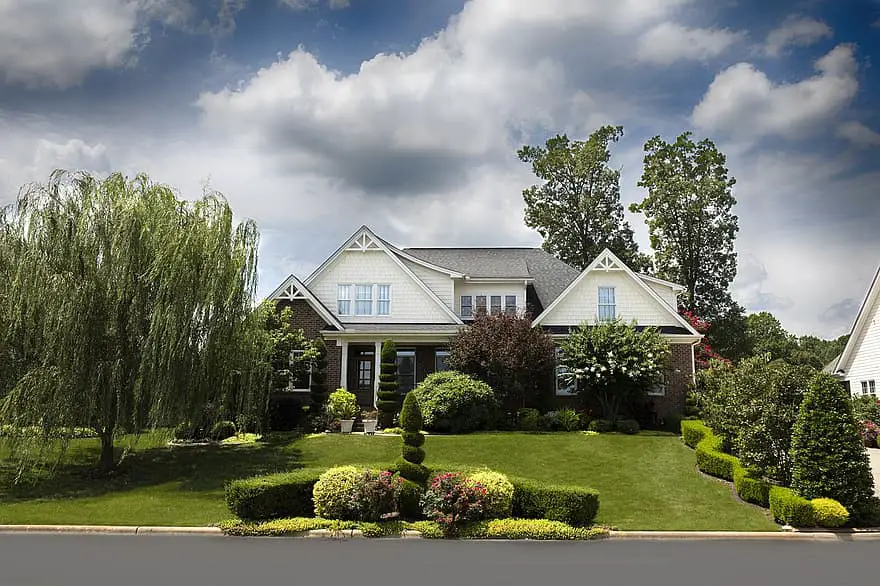 house residence home front exterior suburban house suburbs lawn grass