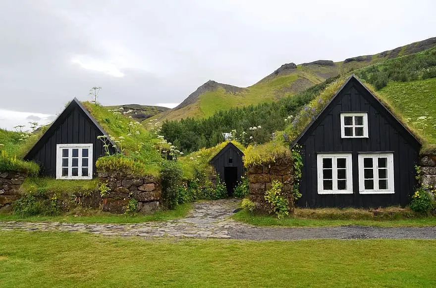 skogar museum iceland grass roofs houses travel landscape historically ancient