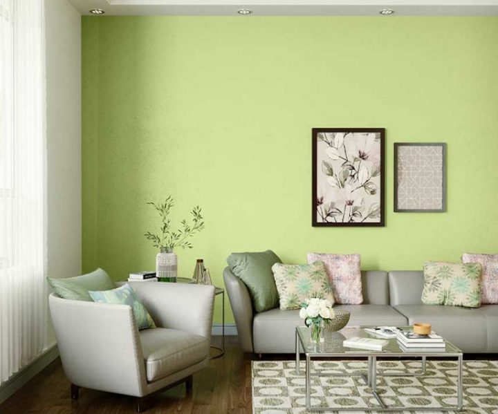 green color wall paint design
