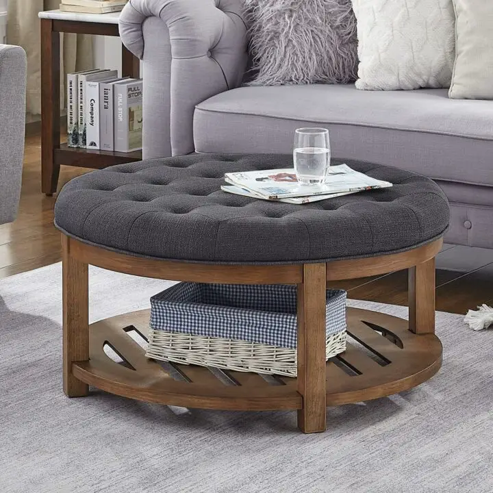 Upholstered Round Ottoman