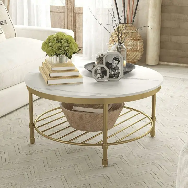 decor for round coffee table