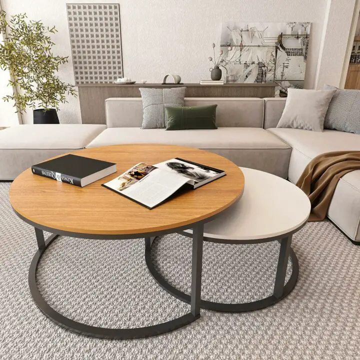 modern round nesting table